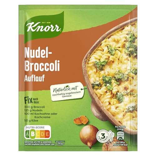 Knorr Fix Würzmischung Nudel-Broccoli Auflauf für einen leckeren Nudelauflauf ohne geschmacksverstärkende Zusatzstoffe 21x 46 g