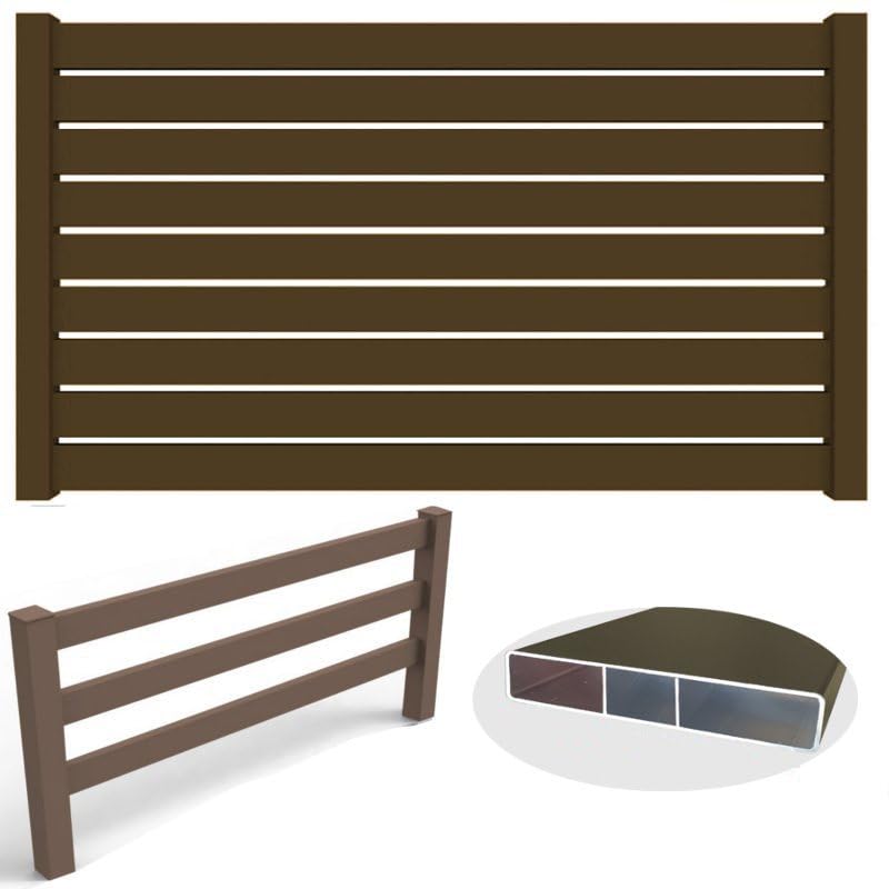 Listone doga AluMIA150 in Alluminio spessore 20mm profili per recinzioni frangivento staccionate (Rovere, 15x180cm)