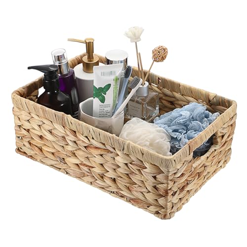OGANAZI Natural Water Hyacinth Baskets with Handles