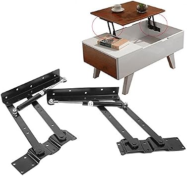 Heavy Duty Lift Up Hydraulic Hinge, Adjustable Table Top Lifting Frame, 2PCS for Home Mechanism Hardware Coffee Table Furniture Lifting Tool