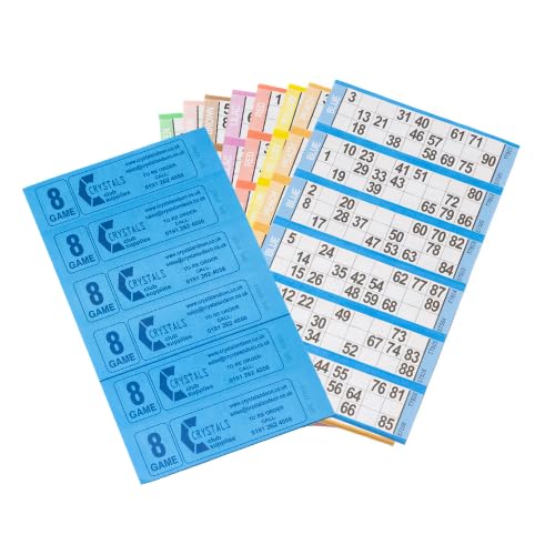 Crystals Bingo Books 8 Game Page Tickets Value 6 To View or 12 TV (6000 6 To View)