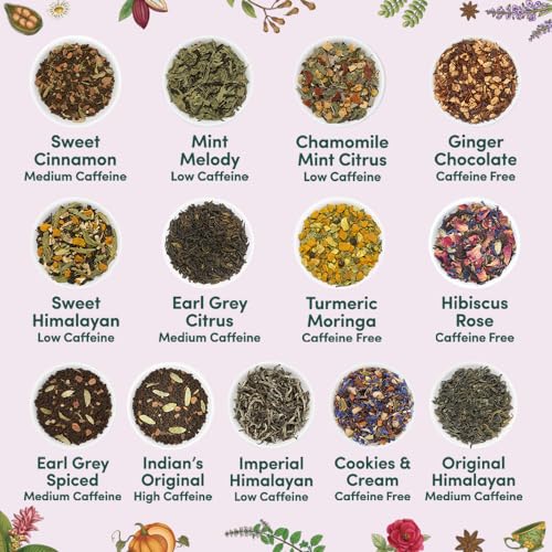 VAHDAM, Assorted Tea in Presentation Box (25 Variants, 25 Pyramid Tea Bags) Long Leaf Pyramid Tea Variety Pack | Premium Tea Gifts | Gifts for Women & Men - Image 3