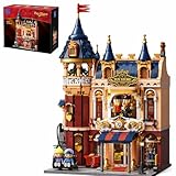 PANTASY Spielzeugladen Baukasten für Erwachsene, Europäisches Schloss im Modular Street Scene Design, Sammler-Architektur Bauset mit Nussknacker-Bühne, Arcade, Balkon, Dachspielplatz & Minifiguren