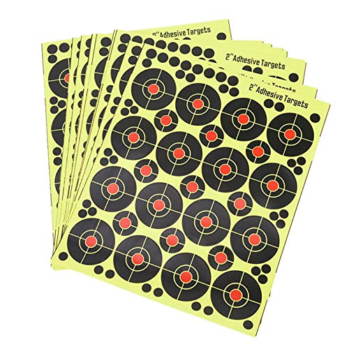 Seasonsun 10 unidades de 2 pulgadas x 16 unidades/pieza Sticky Reactive Shooting Targets, color amarillo claro adhesivo para objetivos Gun, Rifle, Airsoft y Gas Gun