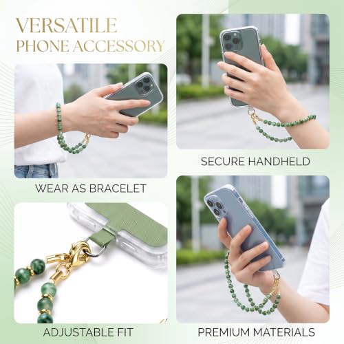 shuielai Marble Beaded Phone Wrist Strap Cellphone Lanyard With Tether Tab Hands Free Wristlet Bracelet - image 7