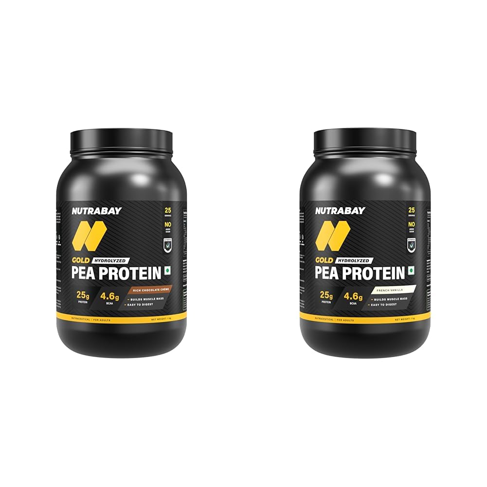 NUTRABAY Gold 100% Pea Protein Powder - 1kg, Rich Chocolate Crème | 25g Protein, 4.6g BCAA, 5g Fiber | Complete Amino Profile | Tastiest & Smoothest Vegan, Plant Protein | Muscle Gain & Fast-image-24