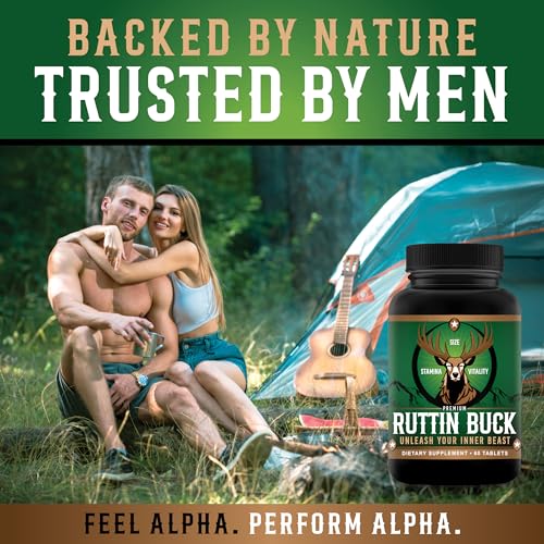 ruttin buck - size enhancement pills for men - boost stamina performance drive amp energy- add inches fast- 434-6 gains- thickness and length