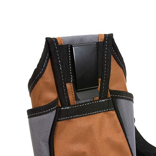 Dickies 7-Pocket Canvas Tech Pouch With Tape Tether, Universal-Fit Steel Clip And Tunnel Loop For Tool Belt #TOP2