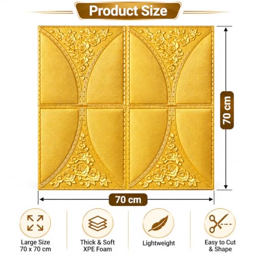 Image of REXOTEX Self-Adhesive Waterproof PE Foam 3D Wall Panels Wallpaper Sticker for Bathroom, Living Room, and Home Decoratio (70 x 77cm) (Pack of 25)