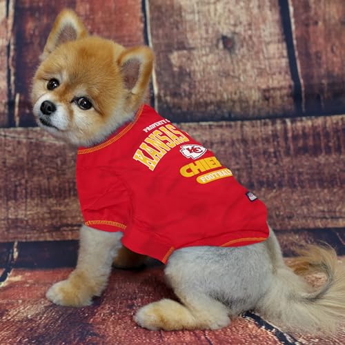 NFL Kansas City Chiefs Dog T-Shirt for Pets, Size Small. Officially Licensed Pet Shirt with Team Logo, Soft Stretchable Comfort Fit Apparel for Dogs & Cats - image 2