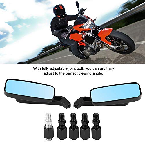 1 paire de rétroviseurs latéraux universels, rétroviseurs modifiés, vue dégagée, rétroviseurs latéraux de moto, paire de rétroviseurs latéraux, pièces de rechange avec accessoires, miroir bleu 8,5 × 4 – vue 4