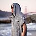Surf Poncho - Adult Hooded Towel | Grey Black Turkish Towel Poncho | Changing Poncho, Changing Robe, Surf Robe, Wetsuit Changing Robe | Swim Parka, Wetsuit Poncho, Wetsuit Robe, Hooded Changing Towel