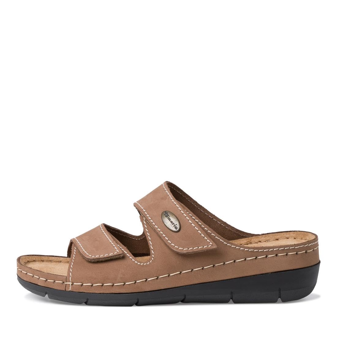 Tamaris chausson femme en cuir à talon compensé