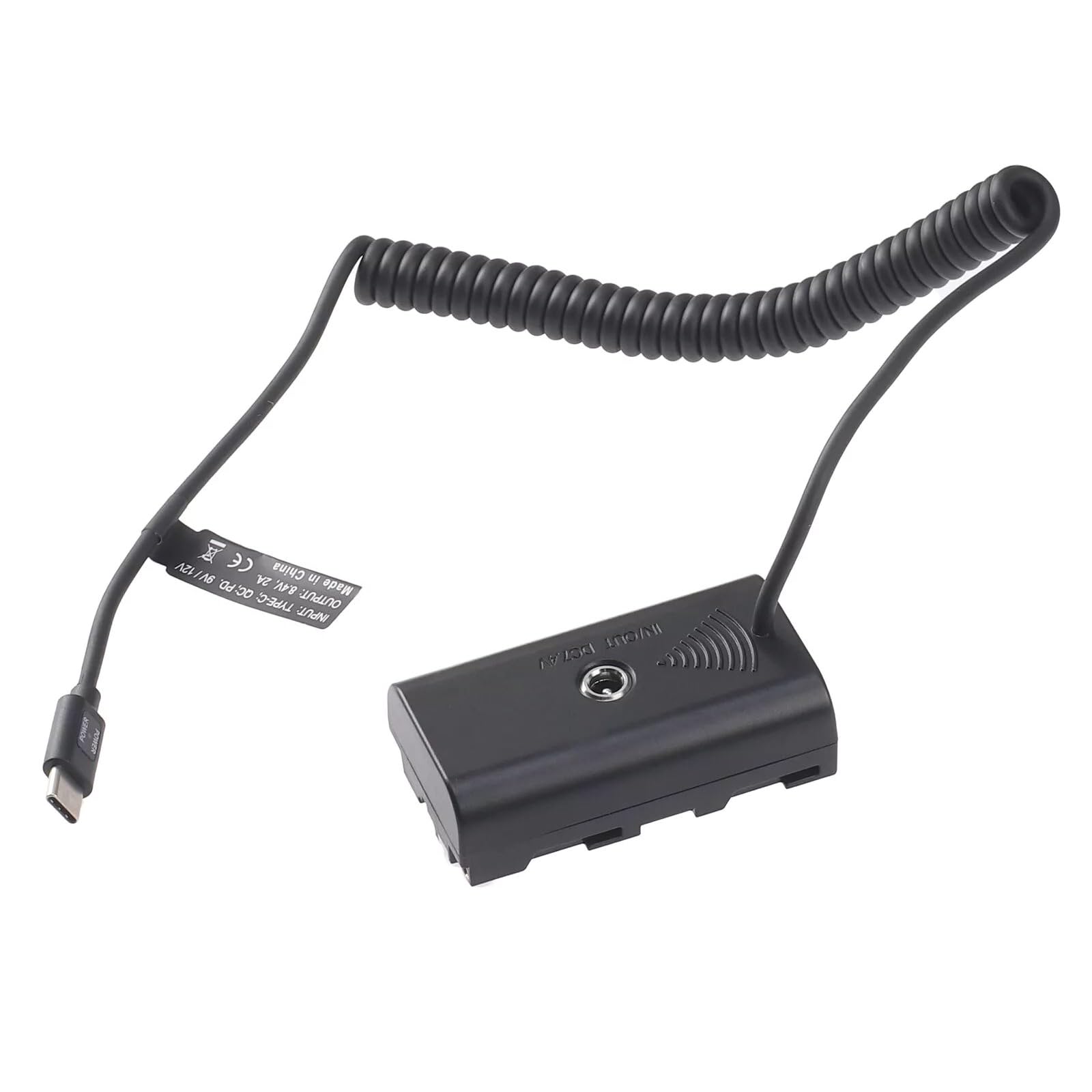 Adaptateur d'alimentation de batterie factice 7,4 V USB-C vers NP-F550 pour moniteurs de batterie NP-F Series LED