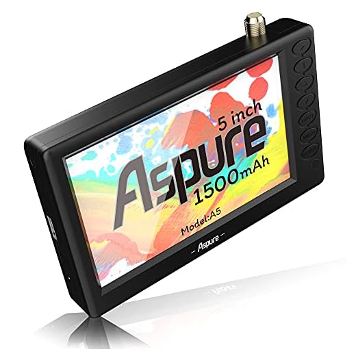 aspure Pocket 5 Inch Portable Digital TVATSC TFT HD Screen Freeview LED Mini TV with USB,TF Card Input.Built-in Recharge Battery Television/Monitor for Outdoor -D5
