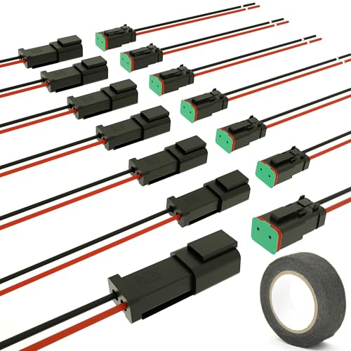 Kit connecteur DT 2 broches étanche avec fil 16 AWG pour circuits électriques de voiture et camion