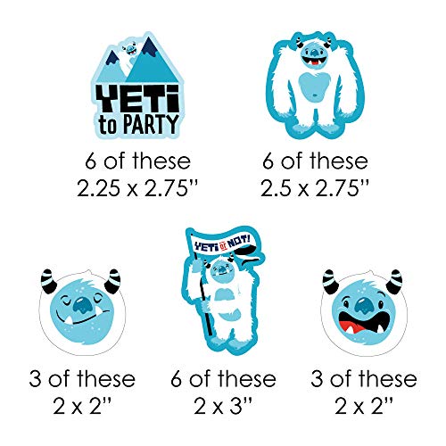 Decoración de Pitillos de Papel Yeti para Fiesta Pack 24 miniatura 2