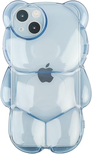 Miniatura 7 de Bear - Funda para teléfono compatible con iPhone 11, bonita funda holográfica 3D de oso blanco puro, a prueba de golpes, funda de oso de dibujos