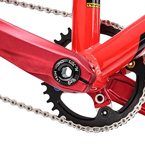 Image of 1 Piece Bike Crankset Arm Bolt Aluminum Alloy Bicycle Crank Arm Screws Crank Fixing Bolt Axis Nut Cover (M20*11mm -Black)