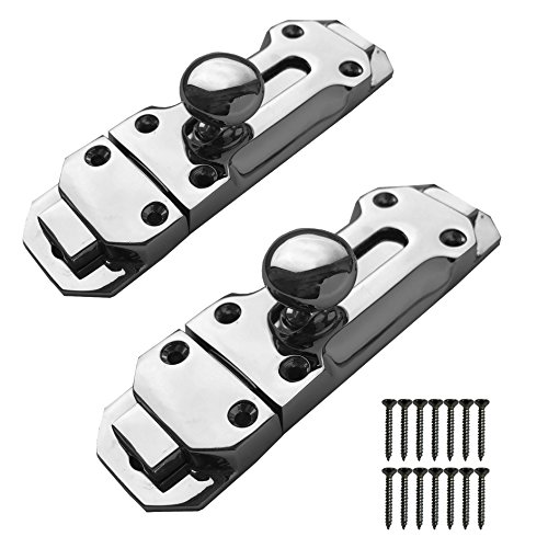 2 pernos de puerta corredera superior en cromo pulido de 100 mm con fijaciones