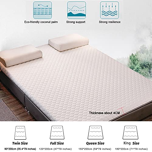 Cemkar 6699145-112-956 Floor Mattress Futon Mattress, Coir Latex Mattress Single & Double Hotel Family Sleeping Mattress Breathable Knitted Tatami Mat Foldable thumb #1