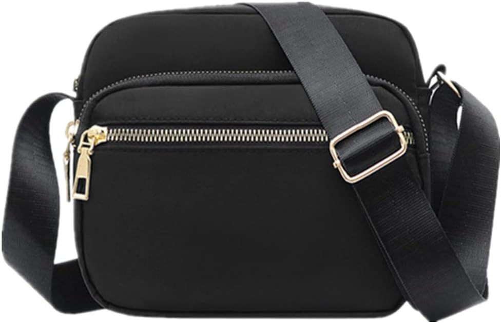 DIHKLCIO Nylon Crossbody Bags for Women Purses and Handbags Women's Casual Messenger Bag Waterproof Black Crossbody Purse