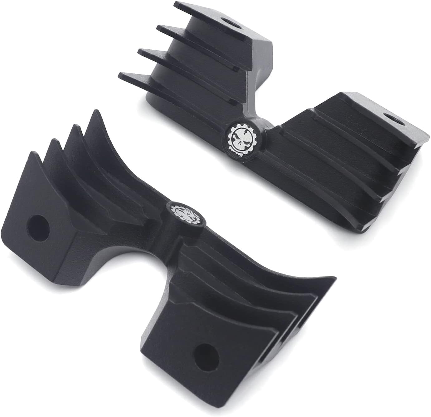 HTTMT- Black Finned Headbolt Bridge Spark Plug Head Bolt Cover Compatible with 2004&up Sportster XL [P/N: MT454-003-MBK]