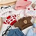 5 Pieces Doll Clothes for Labubu - Kawaii Chic Style Set for 17cm Dolls, Cute Doll Outfit with Accessories - Grey Bear Ears Hat + Red Sweater + Blue Jeans + Glasses + Small Guitar (Clothes Only)
