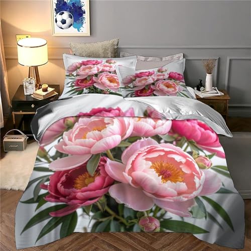 Parure de lit king marbre rose design luxe moderne 220x240cm - 6