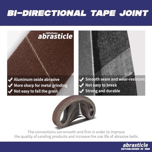 21 Pcs 1-1/2 x 30 Inch Assorted Aluminum Oxide Sanding Belt - 40/60/80/120/150/240/400 Grit - Thumbnail 2