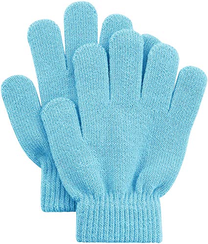 50 Pairs Kids Magic Stretch Winter Gloves Thermal Brushed Thick Knit Boys Girls Children Bulk Pack 6