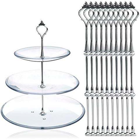 AKORD 10 Sets Silver Plate Cake Stands Cover