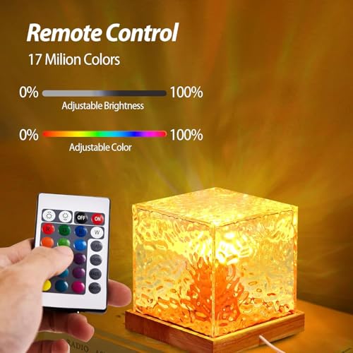 Image of XERGY Plastic Ocean Wave Projector Lamp, Northern Lights Ripple Projector Light, 16 Colors Gradual Rotating Flame Water Lamp, Wave Light Aurora with Remote Control, LED, Transparent