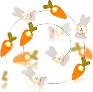 20 LED Easter Fairy Lights Battery Operated Fairy Lights Easter Bunny Carrots for Decoration..