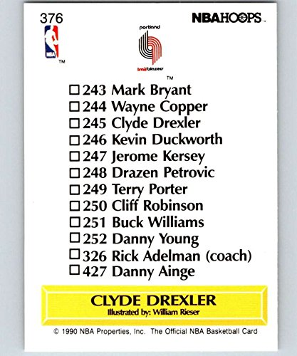 Amazon.com: 1990-91 Hoops Basketball #376 Clyde Drexler Portland