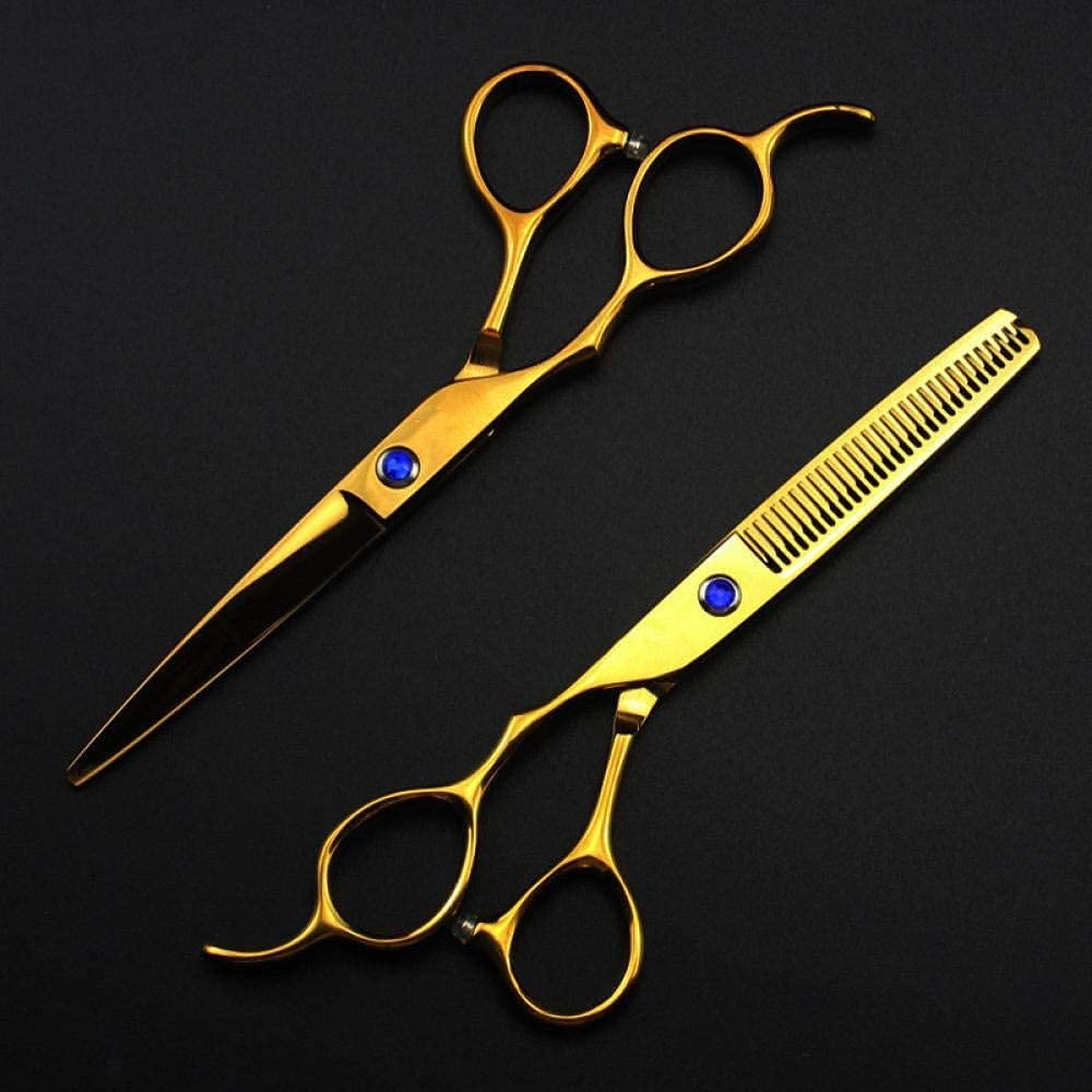 Forbici da Parrucchiere 5 Colori 440C per Mancini, Set da 6 Pollici, Forbici da Taglio per Barbiere, Sfoltitrici, Forbici da Parrucchiere - Set Argento（Gold Set-A）