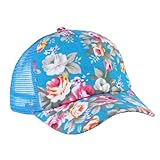 VALICLUD Sommerliche Damen Baseballmütze mit Floralem Mesh Atmungsaktiv Verstellbar Leichter Sonnenschutzhut für Strand Urlaub und Alltag Modisch in Blau