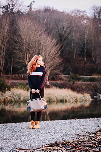 ECOSUSI Duffle Bag Weekender Bag Nylon Overnight Bag Travel Tote Carry On Bag with Trolley Sleeve for Travel, Sports, Beige