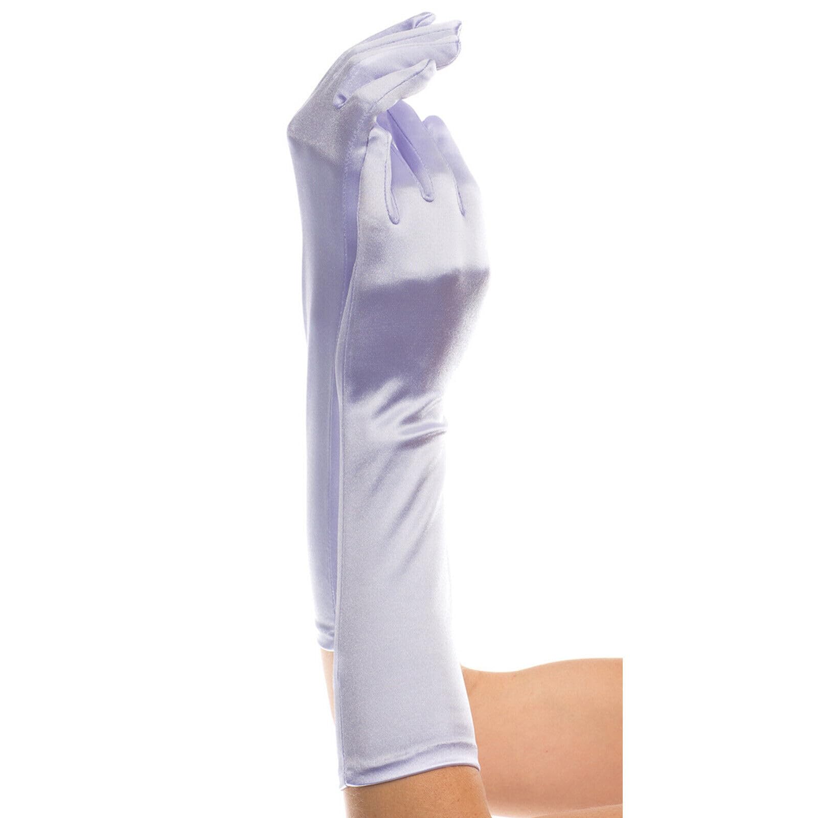 SHATCHI Ladies Satin Long White Opera Gloves - Premium Quality - Versatile Styling Timeless Charm - Comfortable Fit Striking Appearance - Celebrate in Style - Christmas Themed Parties Weddings