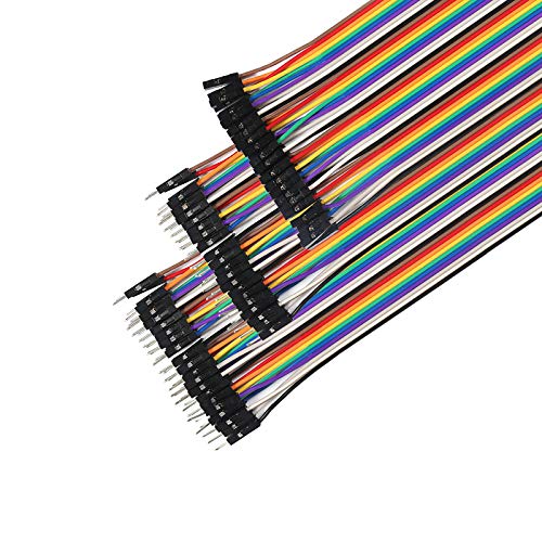 ALMOCN 120PCS Breadboard Jumper Dupont Wire,Multicolored 30cm 40pin Male to Female, 40pin Male to Male, 40pin Female to Female Breadboard Jumper Wires Ribbon Cables Kit for arduino