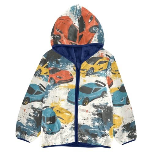 Sport Cars Girls Fleece Jacket Girls Fall Jacket Girls Zip Up Hoodie Girls Sherpa Jacket 2-10T