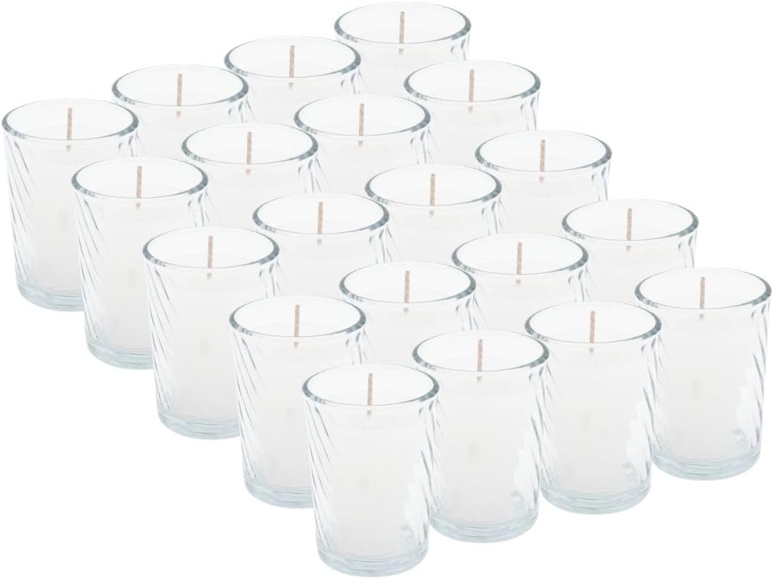 Pack of 20 Candlesticks in Coffee Glass | 10 cm high x 7 cm diameter | 100% paraffin | Ideal for Katholic events or ceremonies |