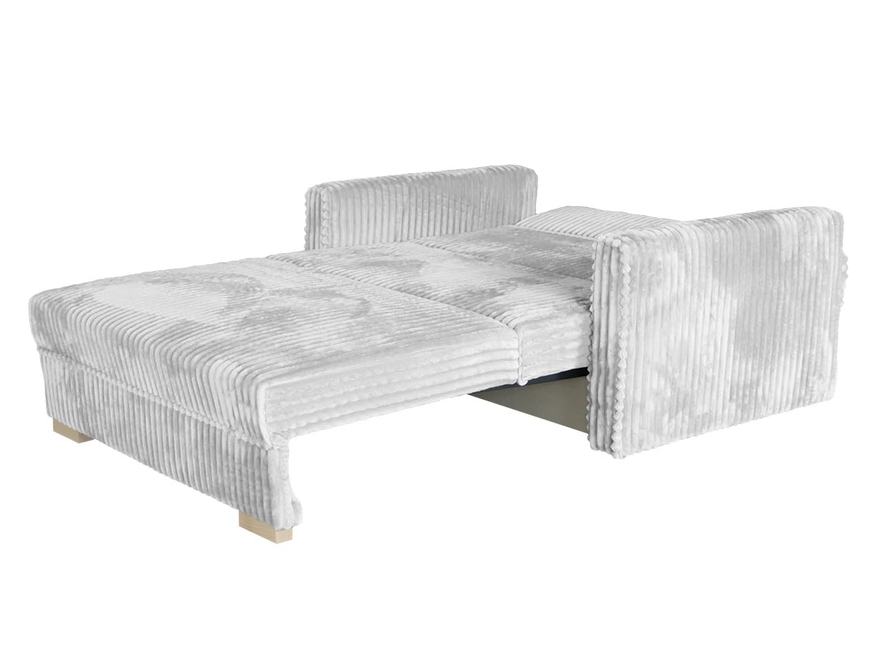 Mirjan24 Sofa Viva Piano II mit Schlaffunktion, 2 Sitzer Polstersofa mit Bettkasten inkl. Kissen, L:133 x B:98 x H:85 cm, Schlafsofa Sofagarnitur, Bettsofa, Wohnlandschaft (Tilia 90)