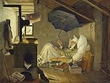 ARTland Qualitätsbilder I Premium Wandbild Carl Spitzweg Poster 45 x 60 cm Kunst Epoche: Biedermeier Kunstdruck Gemälde Der arme Poet