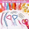 Lanyard String Kit, Cridoz 25 Bundles Gimp String Plastic Lacing Cord with 20pcs Snap Clip Hooks and Keyrings for Boondoggle Crafts, Bracelets and Lanyard Weaving (Laser & Glow in Dark) #1