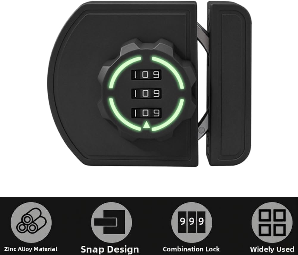 Secure For Drawer Lock with Rotary Mechanism and Glow Visibility for Closet and Cabinet Doors without Drilling Required