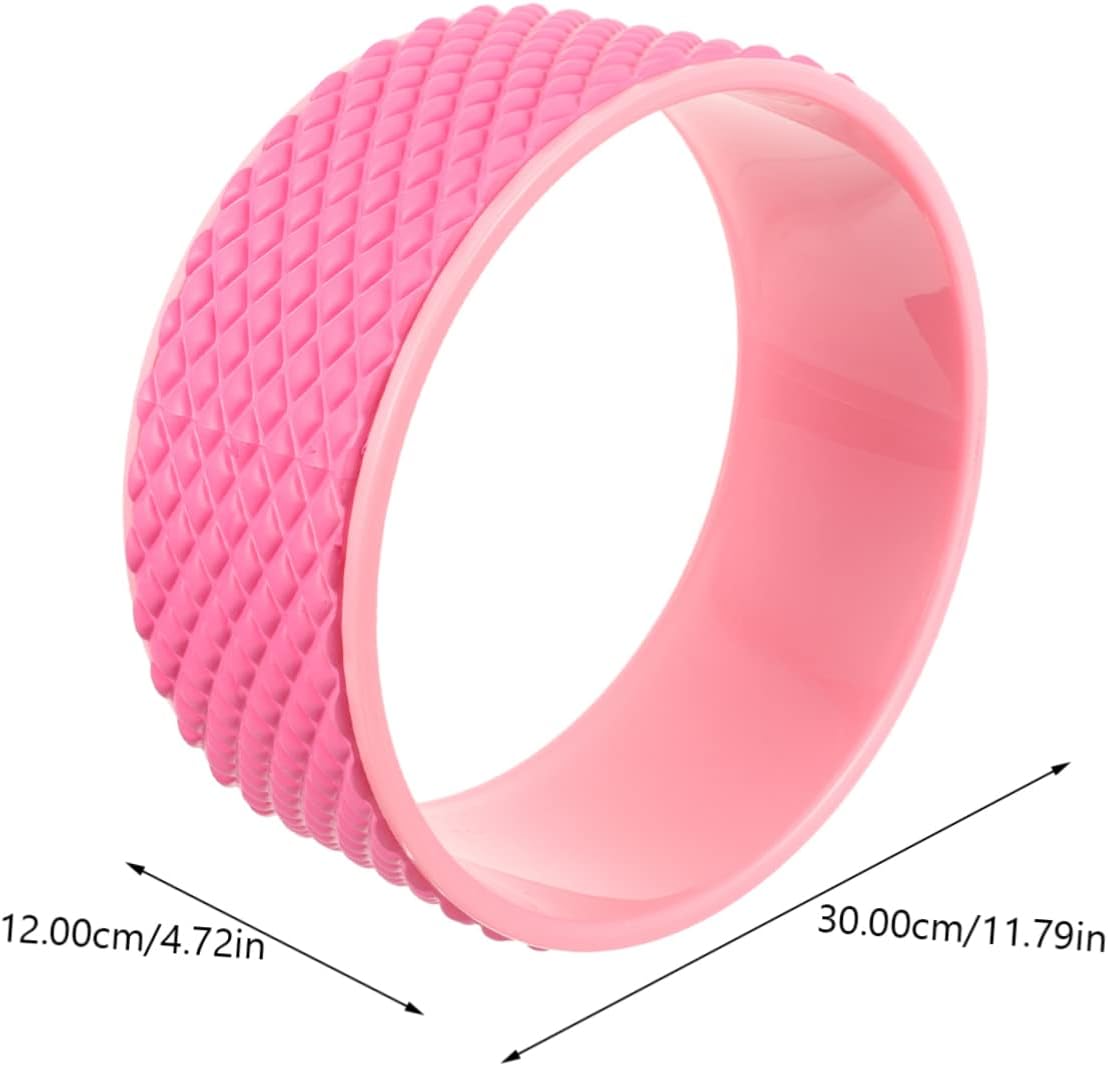 Yoga Wheel for Back Stretching Durable Roller for Flexibility and Balance Non-slip Surface Supports Types for Yoga Lovers and Fitness Training Pink