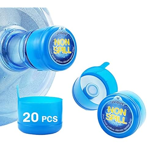 20 Pcs 3 & 5 Gallon Water Jug Cap Replacement Non Spill Bottle Caps Anti Splash Peel Cover