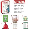 Shart Survival Set - Funny Gag Gift 2026 Friend Gifts Includes Disposable Underwear, Hazmat Bag, Wet Wipe and More! Unique Stocking Suffers for Men Birthday Husband Teens Potty Humor Prank Him Fart