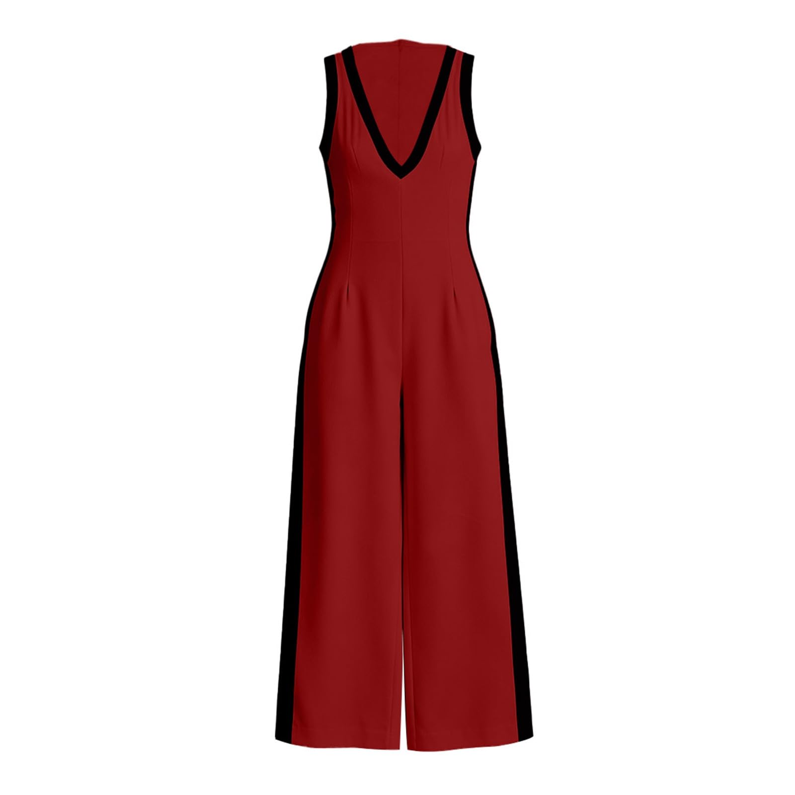 Generico Tuta Donna Estiva Jumpsuit Abbigliamento Elegante Larga Pantaloni Lungo Completo Cerimonia Tutina Senza Maniche Abito Vestito